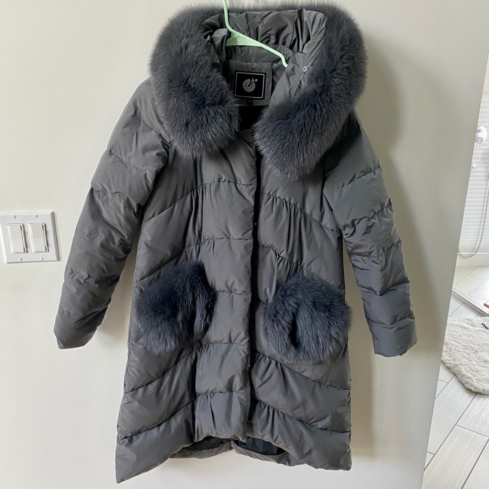 Oversized dawn puffer coat with hood